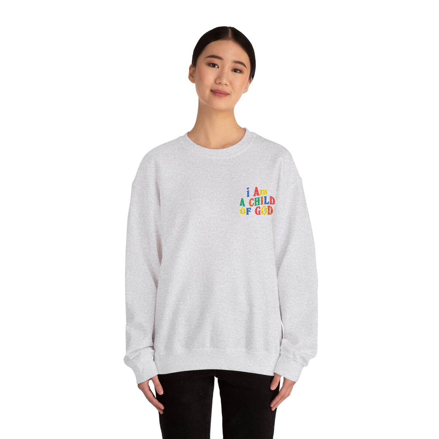 i Am a Child of God Embroideredd Crewneck Sweatshirt