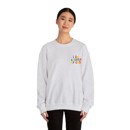 i Am a Child of God Embroideredd Crewneck Sweatshirt