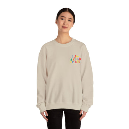 i Am a Child of God Embroideredd Crewneck Sweatshirt