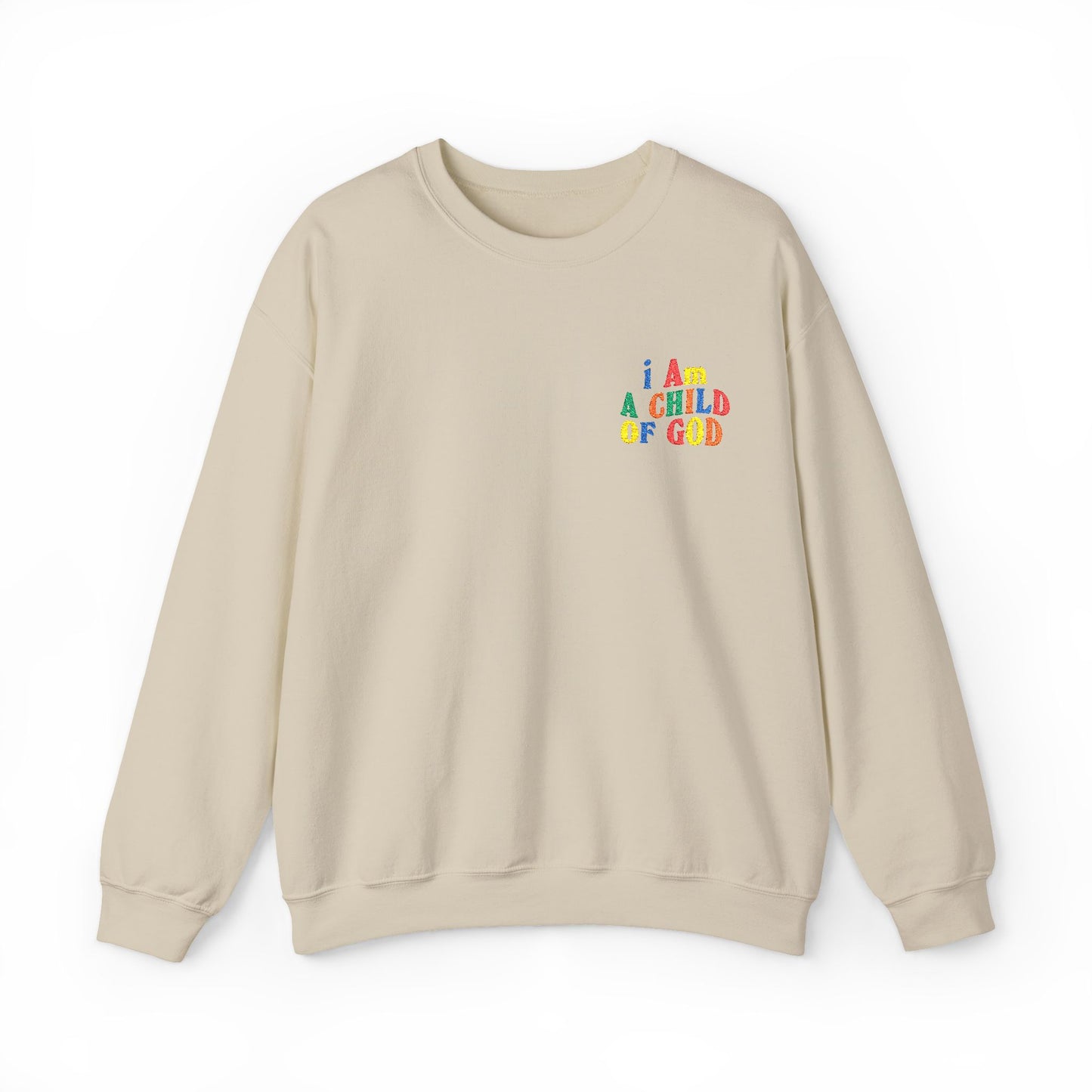 i Am a Child of God Embroideredd Crewneck Sweatshirt