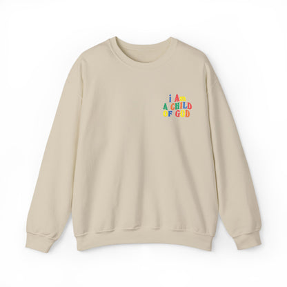 i Am a Child of God Embroideredd Crewneck Sweatshirt