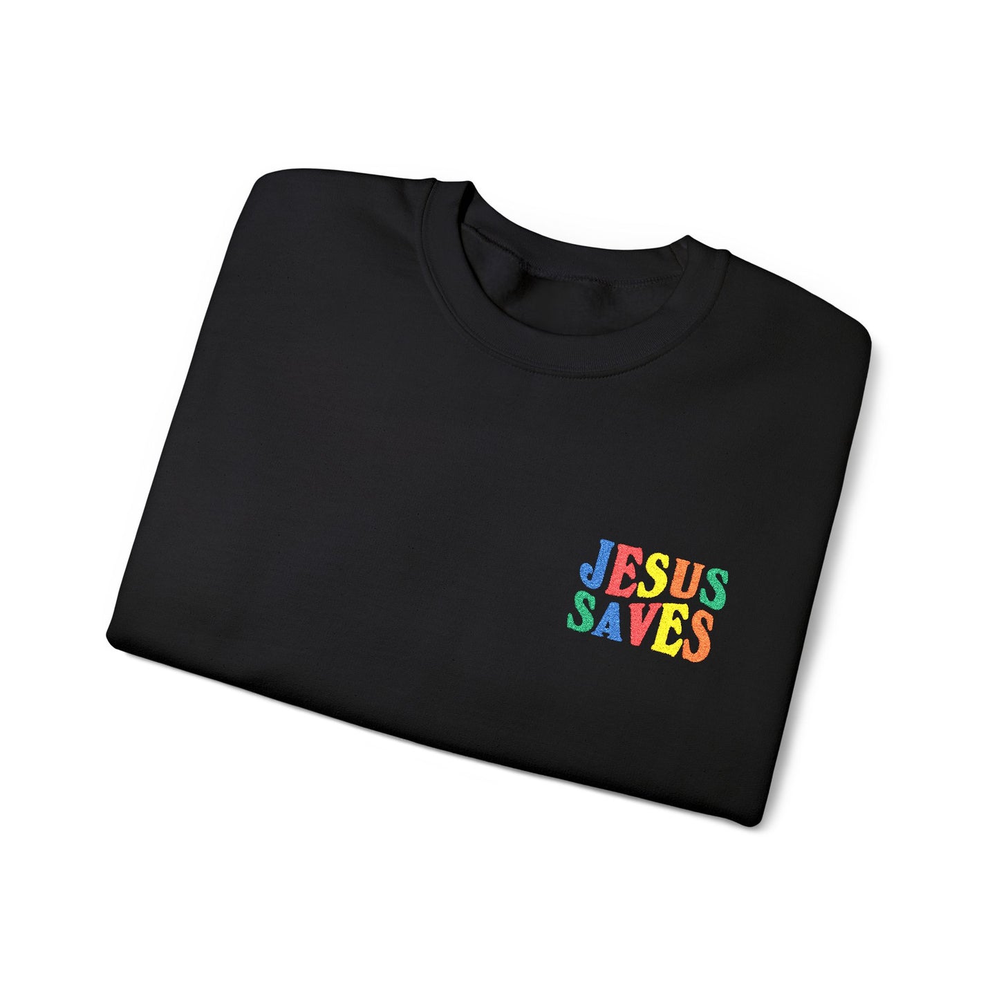 Jesus Saved Embroidered Crewneck Sweatshirt