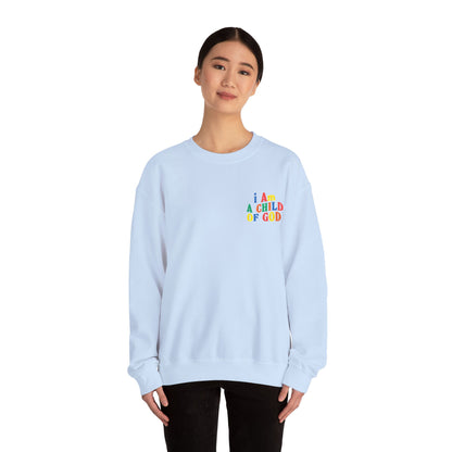 i Am a Child of God Embroideredd Crewneck Sweatshirt