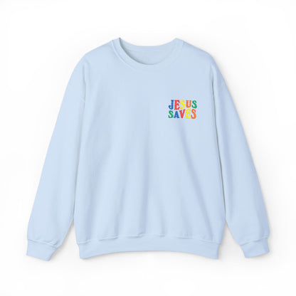 Jesus Saved Embroidered Crewneck Sweatshirt