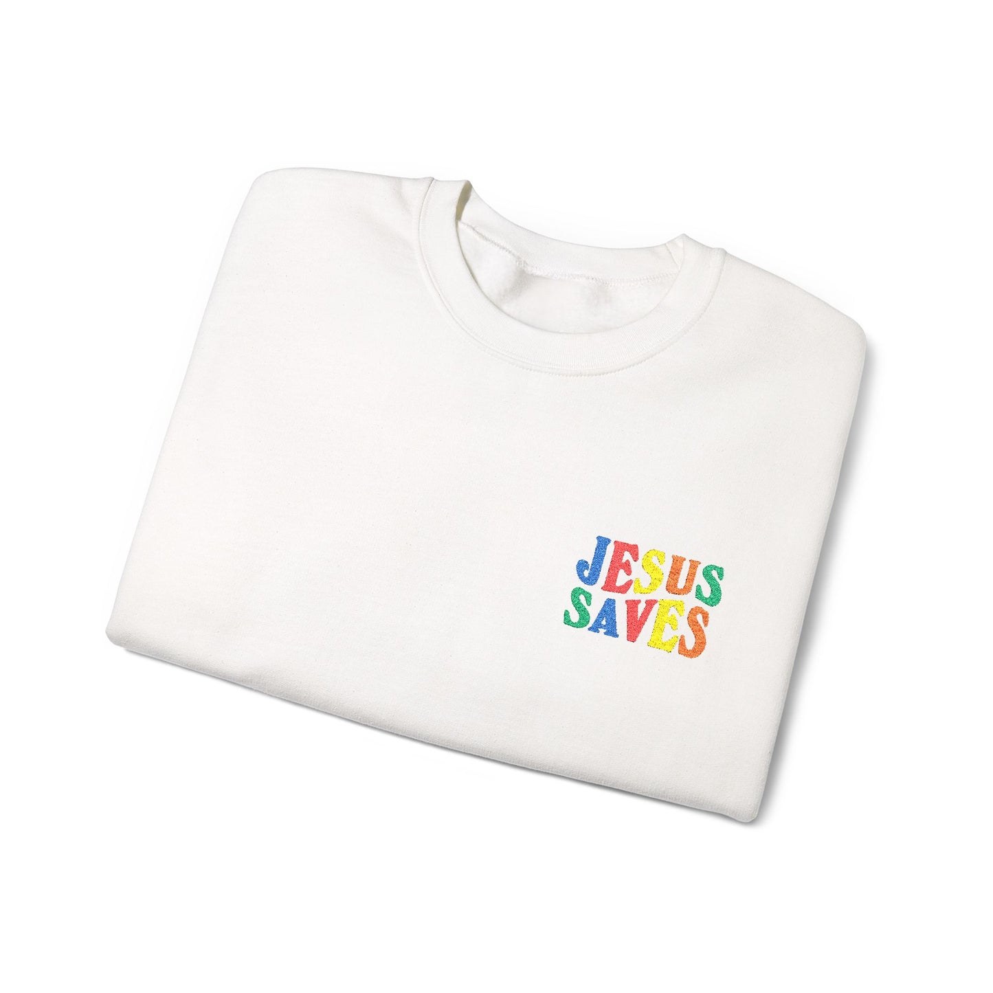 Jesus Saved Embroidered Crewneck Sweatshirt