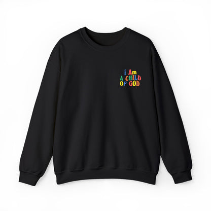 i Am a Child of God Embroideredd Crewneck Sweatshirt