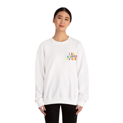 i Am a Child of God Embroideredd Crewneck Sweatshirt