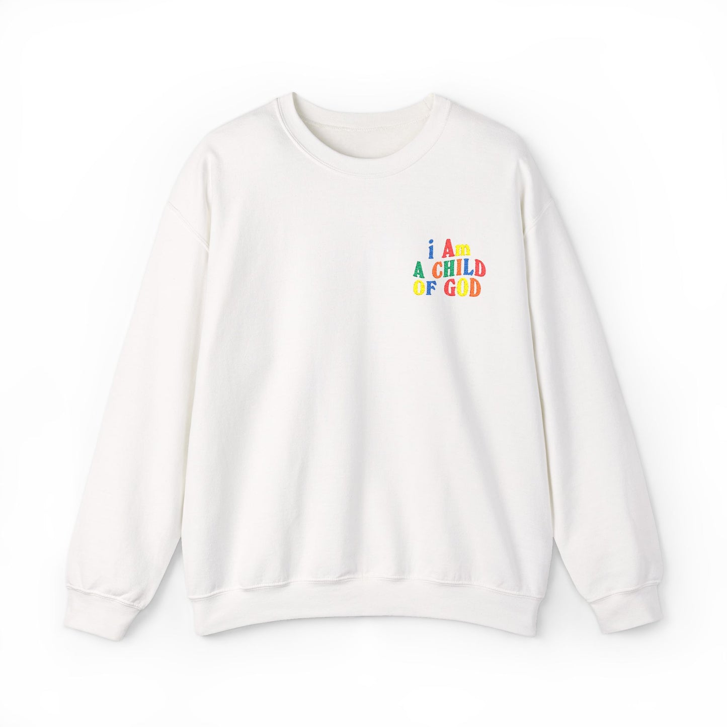 i Am a Child of God Embroideredd Crewneck Sweatshirt