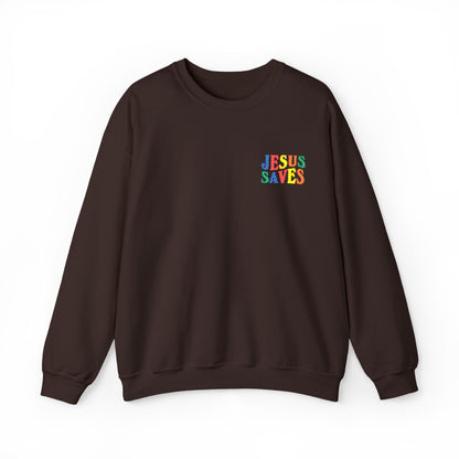 Jesus Saved Embroidered Crewneck Sweatshirt
