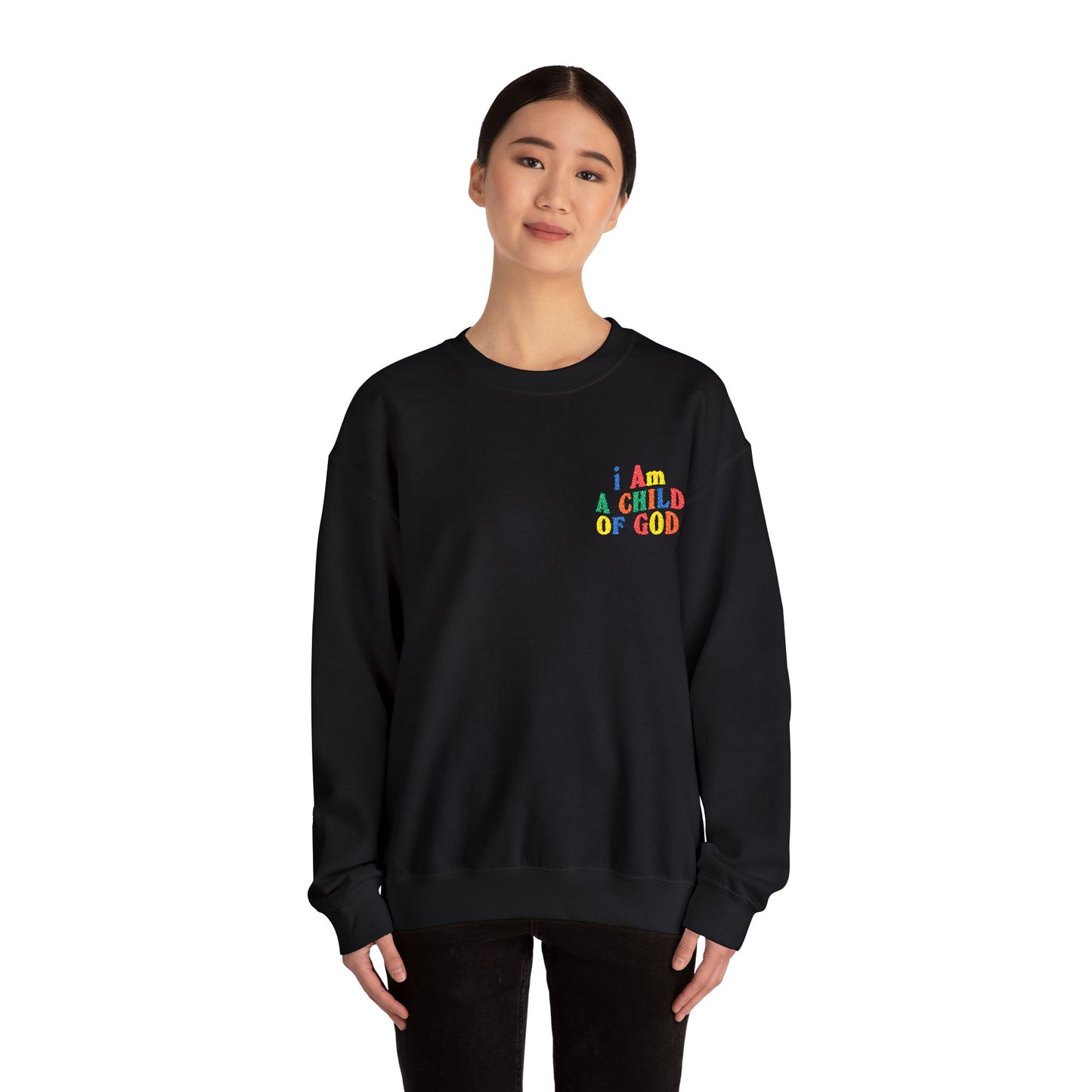 i Am a Child of God Embroideredd Crewneck Sweatshirt