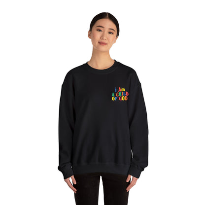 i Am a Child of God Embroideredd Crewneck Sweatshirt